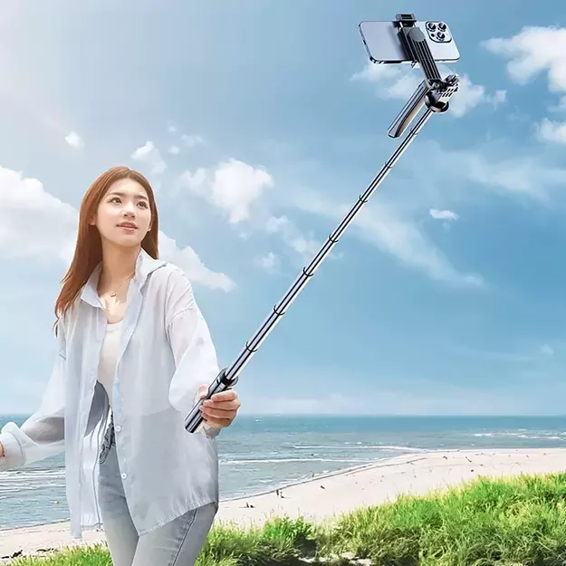 Selfie stick WH181-Y1S 1.75m aluminum alloy telescopic tripod with phone holder - black 2
