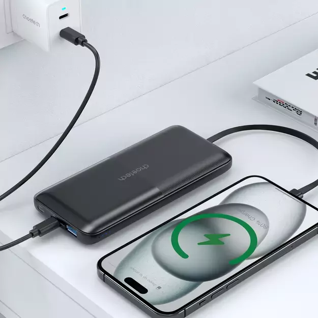 Powerbank Choetech B654 10000mAh 22.5W USB-A / USB-C / micro USB with built-in USB-C / Lightning cable - black 4