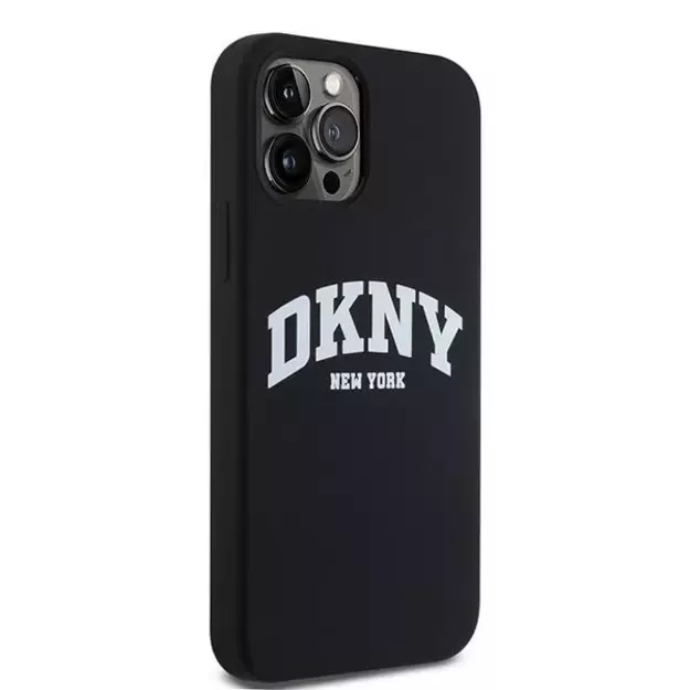 DKNY Liquid Silicone White Printed Logo MagSafe Case for iPhone 12/12 Pro - Black 4