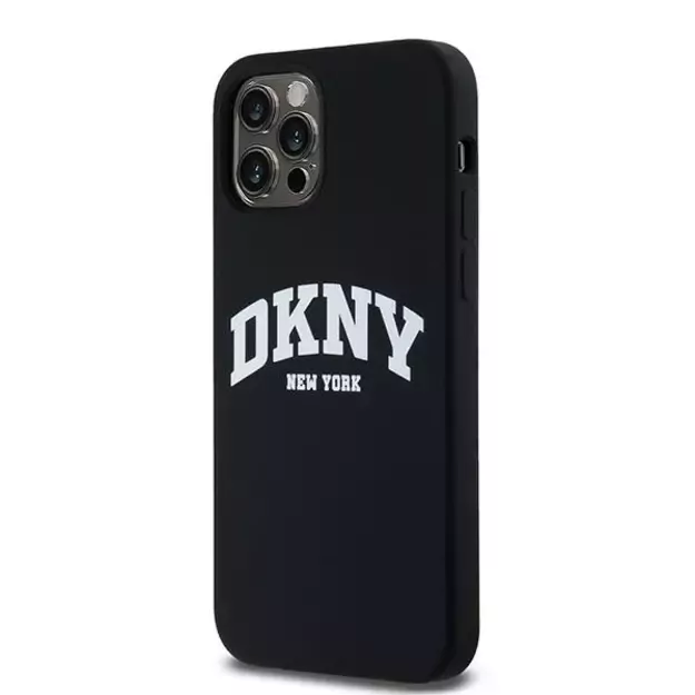 DKNY Liquid Silicone White Printed Logo MagSafe Case for iPhone 12/12 Pro - Black 6