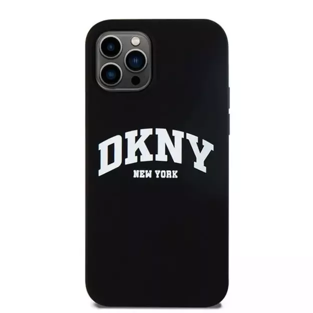 DKNY Liquid Silicone White Printed Logo MagSafe Case for iPhone 12/12 Pro - Black 7