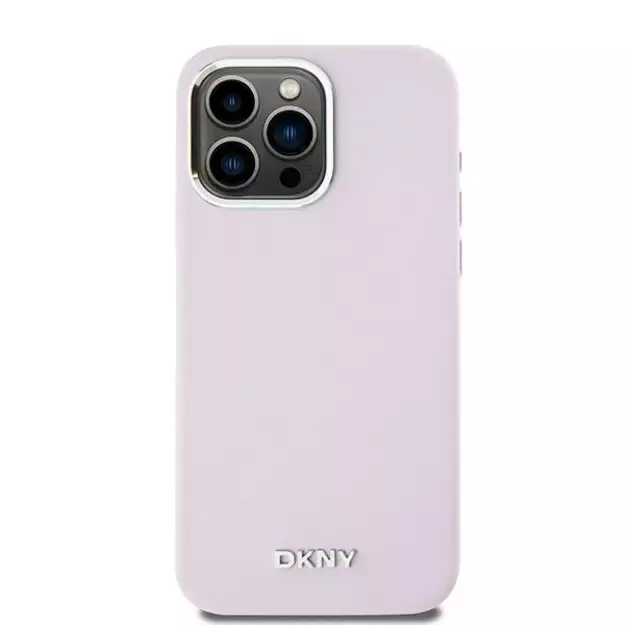 Etui DKNY Liquid Silicone Small Metal Logo MagSafe na iPhone 14 Pro Max - różowe 2