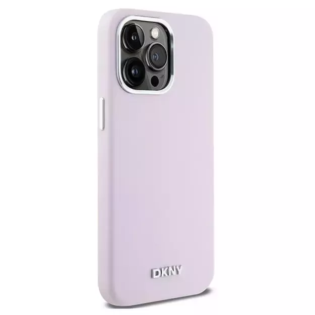 Etui DKNY Liquid Silicone Small Metal Logo MagSafe na iPhone 14 Pro Max - różowe 3