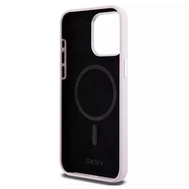 Etui DKNY Liquid Silicone Small Metal Logo MagSafe na iPhone 14 Pro Max - różowe 6