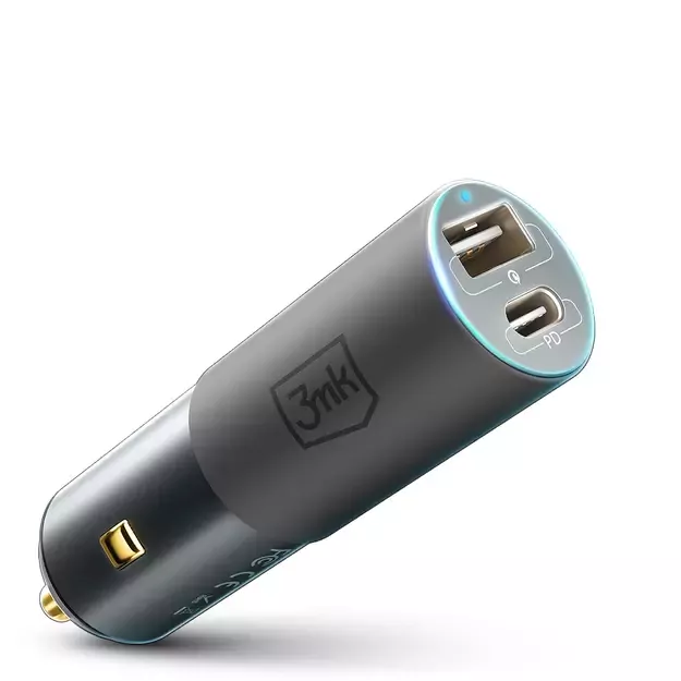 3mk Hyper Car Charger USB-C USB-A 100W - silver 5