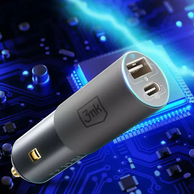 3mk Hyper Car Charger USB-C USB-A 100W - silver 4
