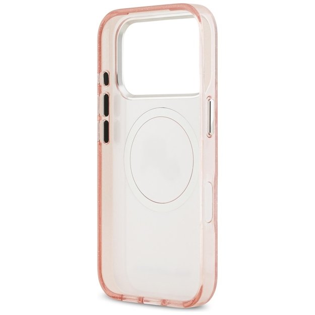 Karl Lagerfeld IML Glitter Karl&amp Choupette Heads Logo MagSafe Case for iPhone 17 Pro Max - Pink 6