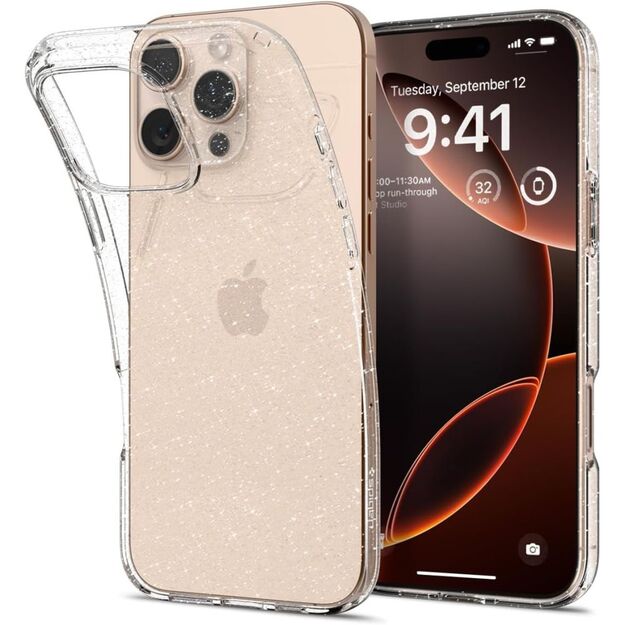 Spigen Liquid Crystal iPhone 16 Pro Case - Clear Glitter