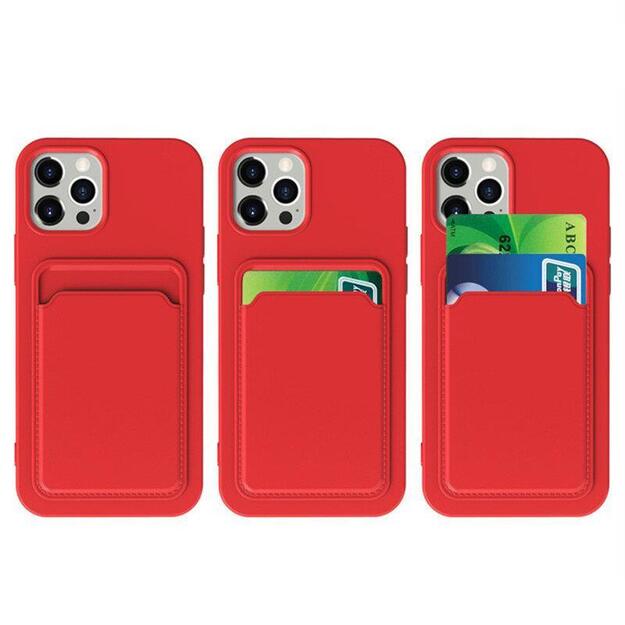 Card Case Silicone Wallet Case with Card Slot Documents for Samsung Galaxy A73 pink 9