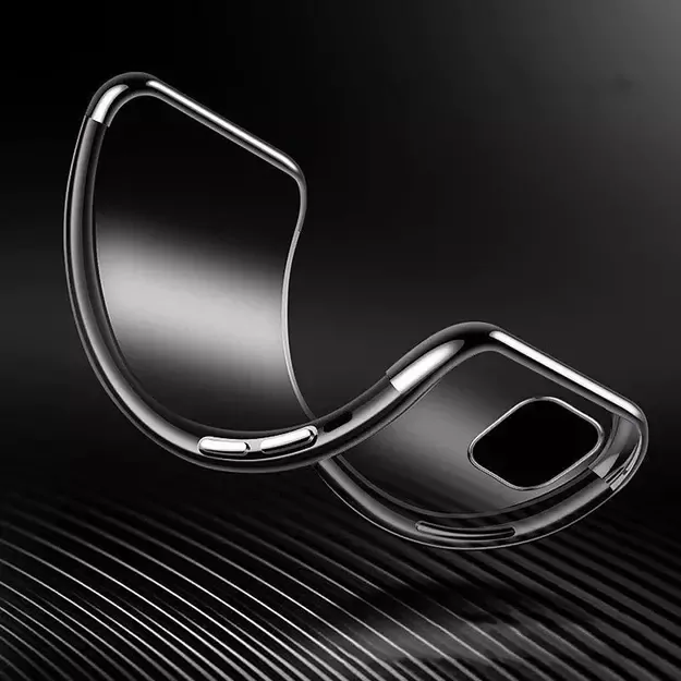 Clear Color case TPU gel cover with metallic frame for Samsung Galaxy S22 + (S22 Plus) black 4