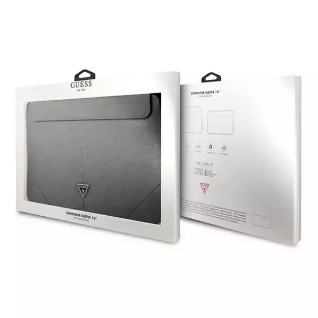 Guess Saffiano Triangle Logo case for a 16&quot  laptop - silver 3