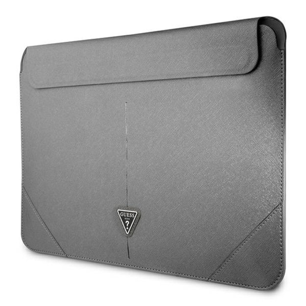 Guess Saffiano Triangle Logo case for a 16&quot  laptop - silver 4