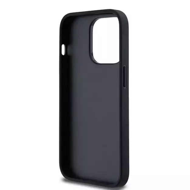 DKNY Leather Checkered Mono Pattern &amp  Printed Stripes iPhone 14 Pro Case - Black 13