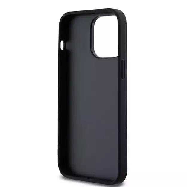 DKNY Leather Checkered Mono Pattern &amp  Printed Stripes Case for iPhone 14 Pro Max - Black 6