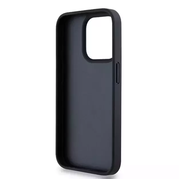 DKNY Leather Mono Stripe &amp  Metal Logo case for iPhone 15 Pro - black 13