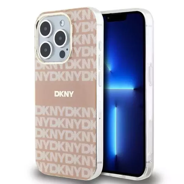 DKNY IML Mono &amp  Stripe MagSafe case for iPhone 15 Pro - pink