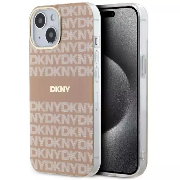 DKNY IML Mono &amp  Stripe MagSafe Case for iPhone 15 Plus / 14 Plus - Pink