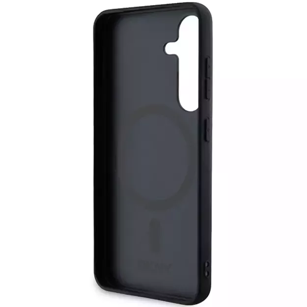 DKNY Leather Pattern Metal Logo MagSafe case for Samsung Galaxy S24+ - black 13