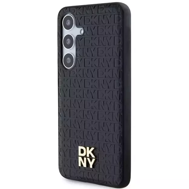 DKNY Leather Pattern Metal Logo MagSafe case for Samsung Galaxy S24+ - black 8