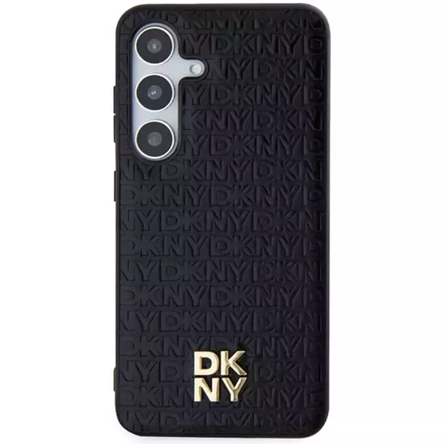 DKNY Leather Pattern Metal Logo MagSafe case for Samsung Galaxy S24+ - black 9