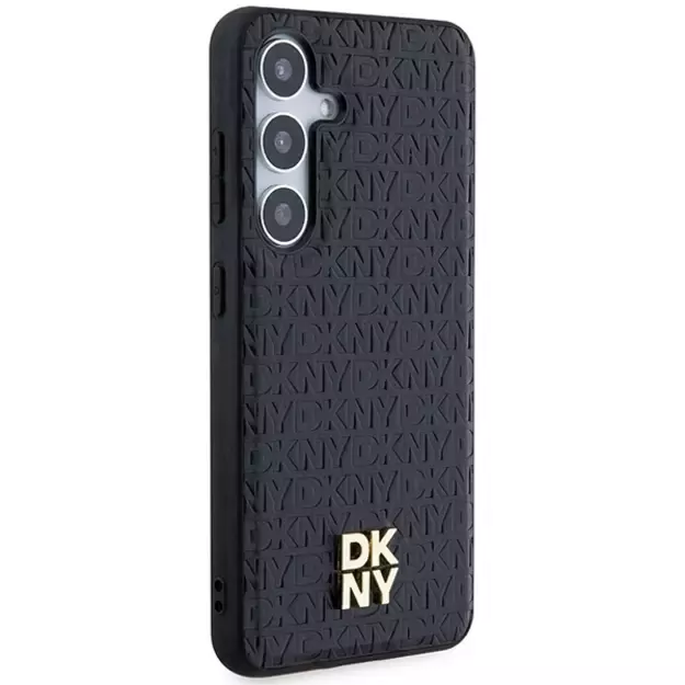 DKNY Leather Pattern Metal Logo MagSafe case for Samsung Galaxy S24+ - black 10