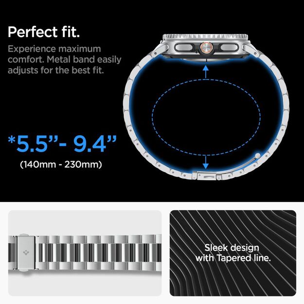 Spigen Modern Fit Band for Samsung Galaxy Watch 40/44/46 mm - Silver 11