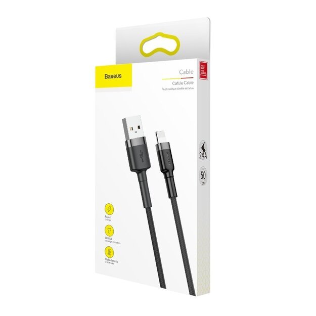 Baseus Cafule USB-A / Lightning 2.4A QC 3.0 cable 0.5 m - black-gray 8