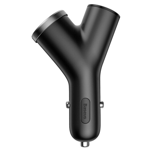 Baseus Y Type Car Charger car charger 2x USB + cigarette lighter socket 3.4A black (CCALL-YX01) 1