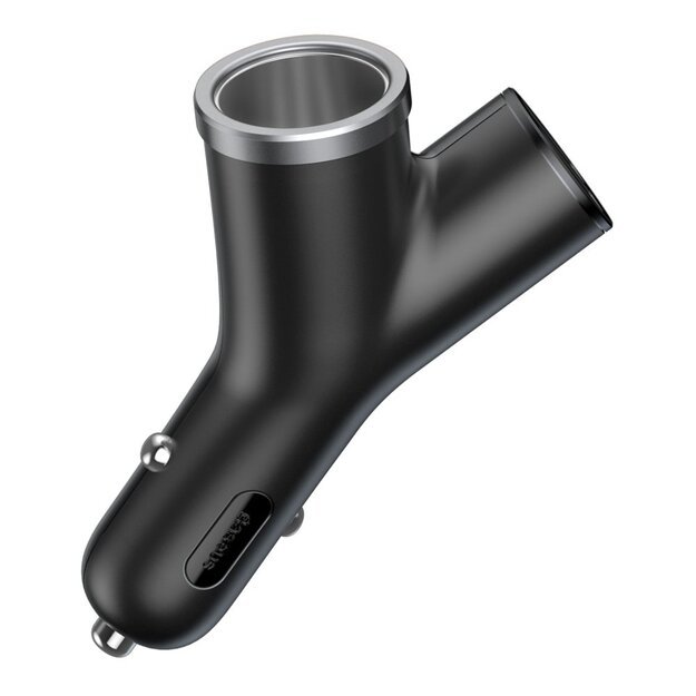 Baseus Y Type Car Charger car charger 2x USB + cigarette lighter socket 3.4A black (CCALL-YX01) 3