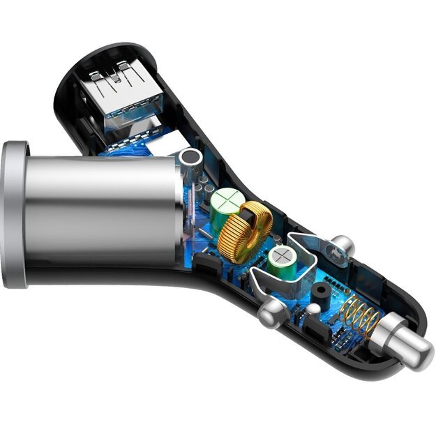 Baseus Y Type Car Charger car charger 2x USB + cigarette lighter socket 3.4A black (CCALL-YX01) 5