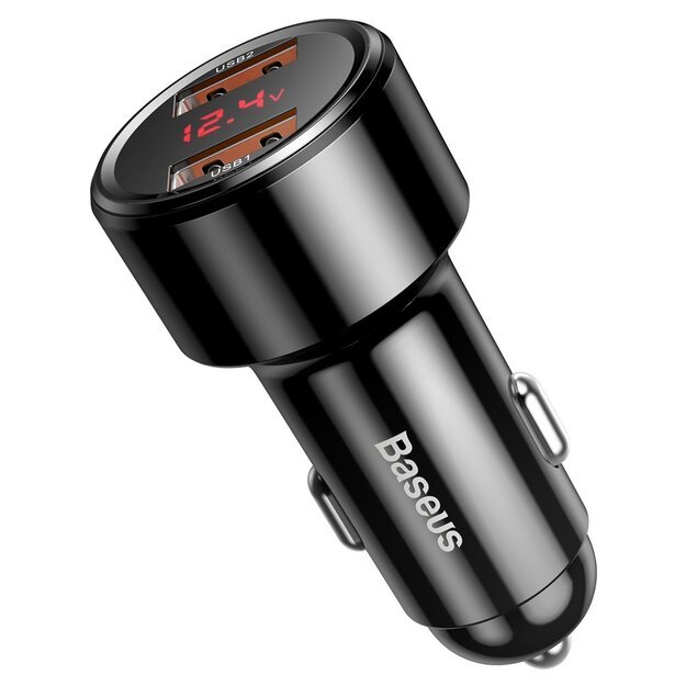 Baseus Magic Series Dual QC - Quick Charge 3.0 2x USB 45W 6A car charger black (CCMLC20A-01) 3