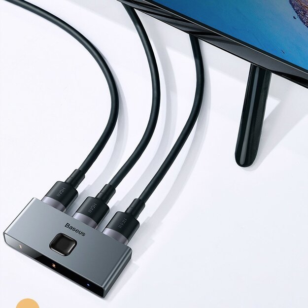 Baseus bidirectional switch splitter switcher HDMI - 2x HDMI 4K / 30 Hz gray (CAHUB-BC0G) 15