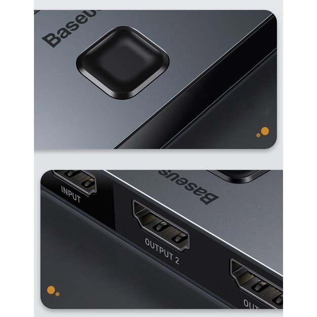Baseus bidirectional switch splitter switcher HDMI - 2x HDMI 4K / 30 Hz gray (CAHUB-BC0G) 19