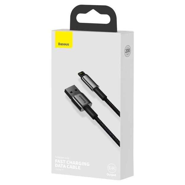 Baseus Tungsten USB - Lightning cable 2.4 A 2 m black (CALWJ-A01) 1