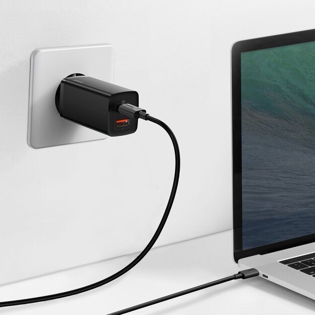 Baseus GaN2 Lite fast charger 65W USB / USB Type C Quick Charge 3.0 Power Delivery (gallium nitride) black (CCGAN2L-B01) 8