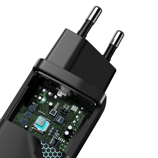 Baseus GaN2 Lite fast charger 65W USB / USB Type C Quick Charge 3.0 Power Delivery (gallium nitride) black (CCGAN2L-B01) 9