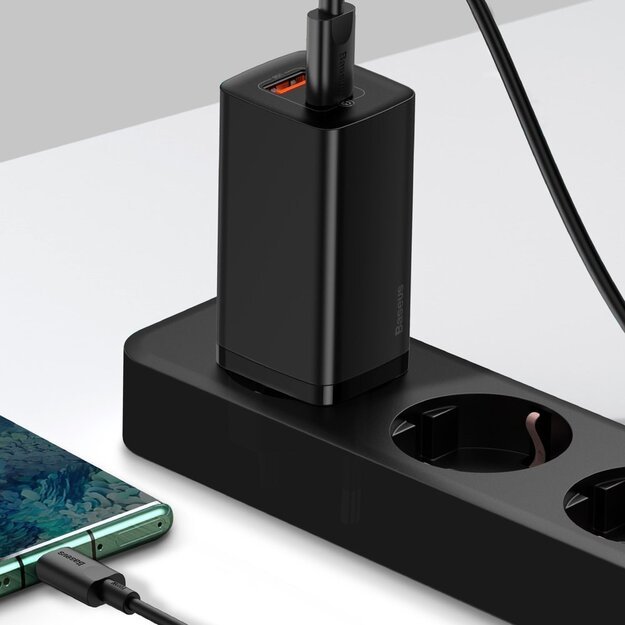 Baseus GaN2 Lite fast charger 65W USB / USB Type C Quick Charge 3.0 Power Delivery (gallium nitride) black (CCGAN2L-B01) 7