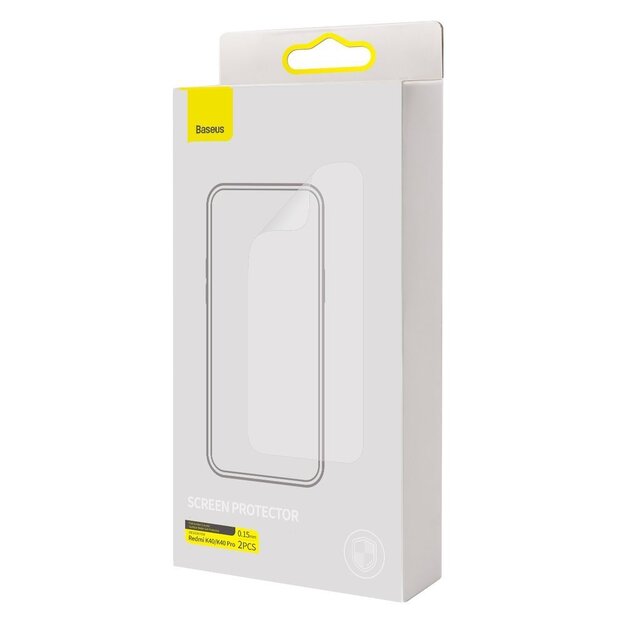 Baseus 2x Full Screen Protector Film 0.15mm for Xiaomi Redmi K40 / K40 Pro / Poco F3 Transparent (SGMIK40-02) 4