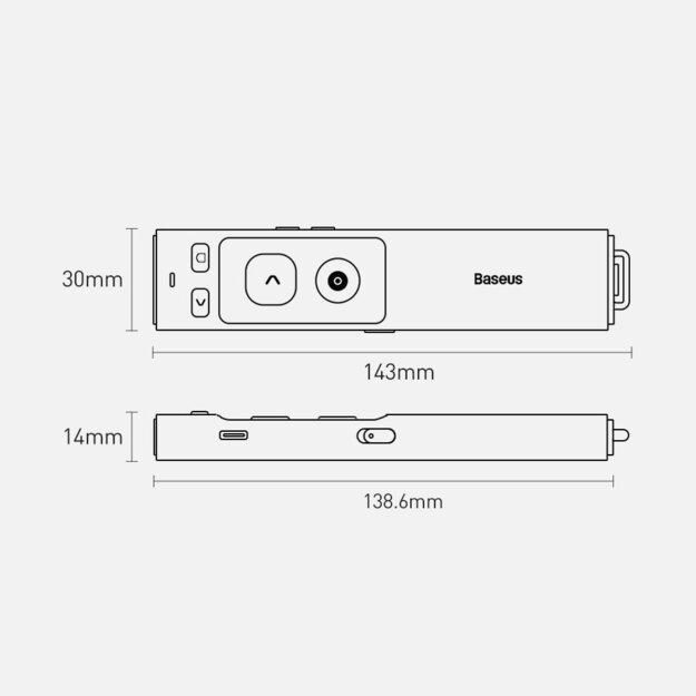 Baseus Orange Dot wireless laser pointer for presentations - gray (with battery) 16