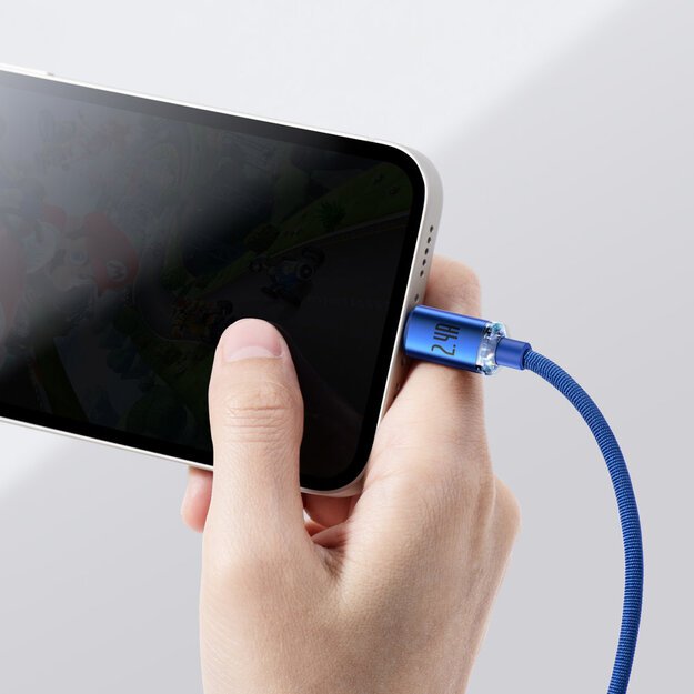 Baseus Crystal Shine Series cable USB cable for fast charging and data transfer USB Type A - Lightning 2.4A 2m blue (CAJY000103) 7