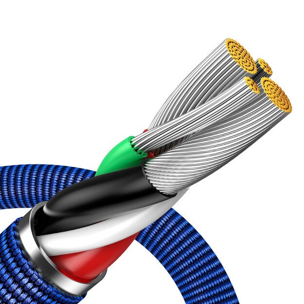 Baseus Crystal Shine Series cable USB cable for fast charging and data transfer USB Type A - Lightning 2.4A 2m blue (CAJY000103) 4
