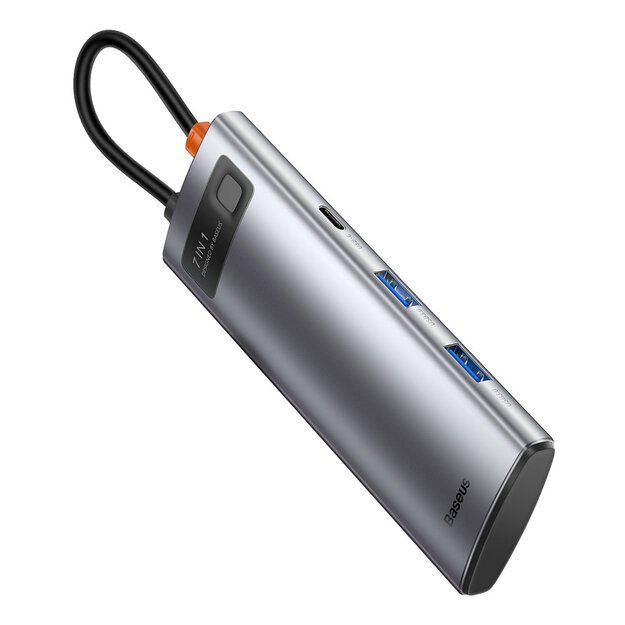 Baseus Metal Gleam Series multifunctional USB HUB 7in1 Type C HDMI TF PD card reader gray (WKWG020113) 3