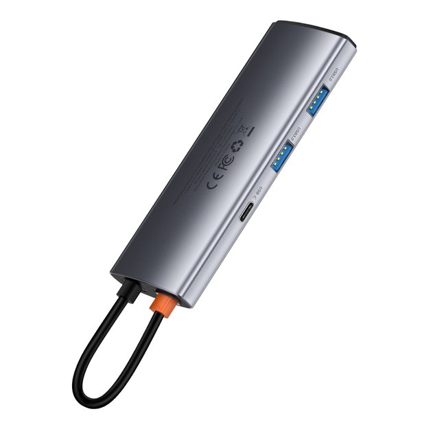 Baseus Metal Gleam Series multifunctional USB HUB 7in1 Type C HDMI TF PD card reader gray (WKWG020113) 2