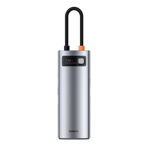 Baseus Metal Gleam Series multifunctional USB HUB 7in1 Type C HDMI TF PD card reader gray (WKWG020113) 6