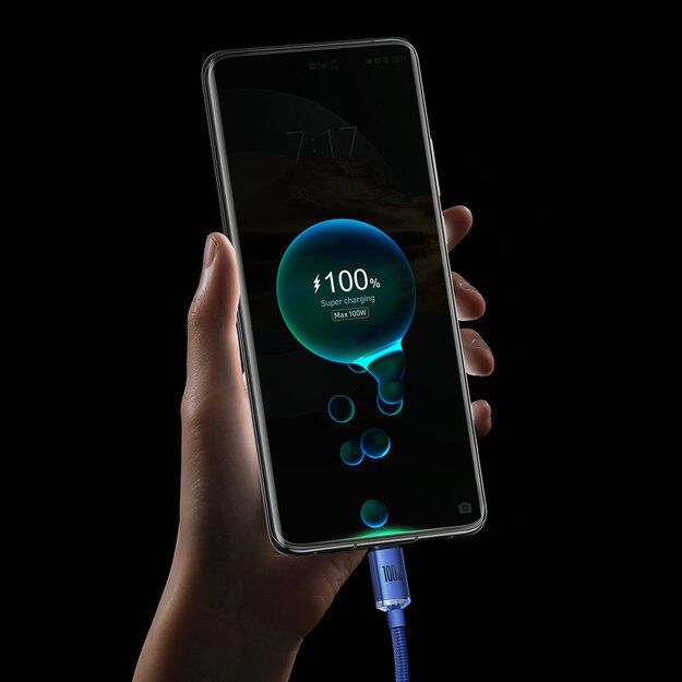 Baseus crystal shine series fast charging data cable USB Type A to USB Type C 100W 2m blue (CAJY000503) 13