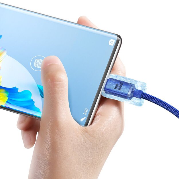 Baseus crystal shine series fast charging data cable USB Type A to USB Type C 100W 2m blue (CAJY000503) 3