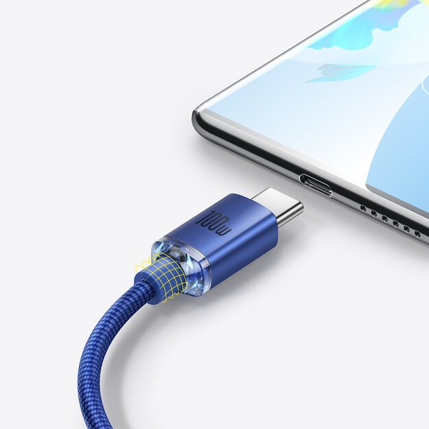 Baseus crystal shine series fast charging data cable USB Type A to USB Type C 100W 2m blue (CAJY000503) 8