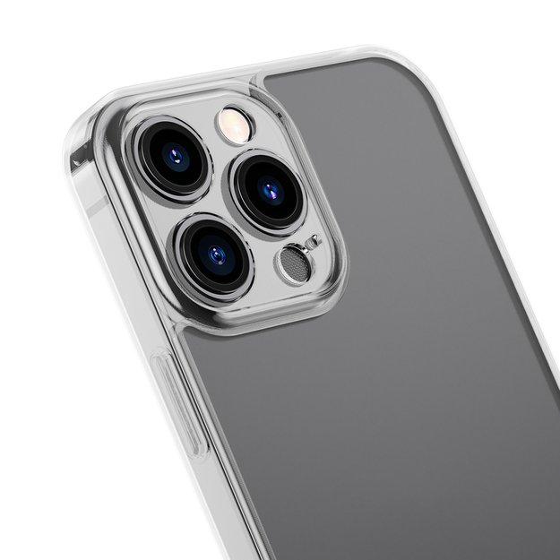 Baseus Frosted Glass Case Cover for iPhone 13 Pro Hard Cover with Gel Frame Transparent (ARWS000702) 2
