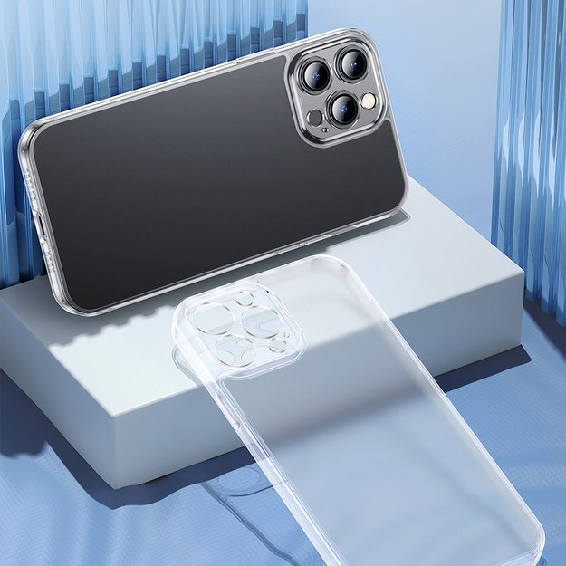 Baseus Frosted Glass Case Cover for iPhone 13 Pro Hard Cover with Gel Frame Transparent (ARWS000702) 11