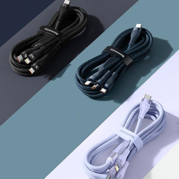 Baseus Flash Series II cable USB Type C / USB Type A - USB Type C / Lightning / micro USB 100 W 1.5 m blue (CASS030203) 12